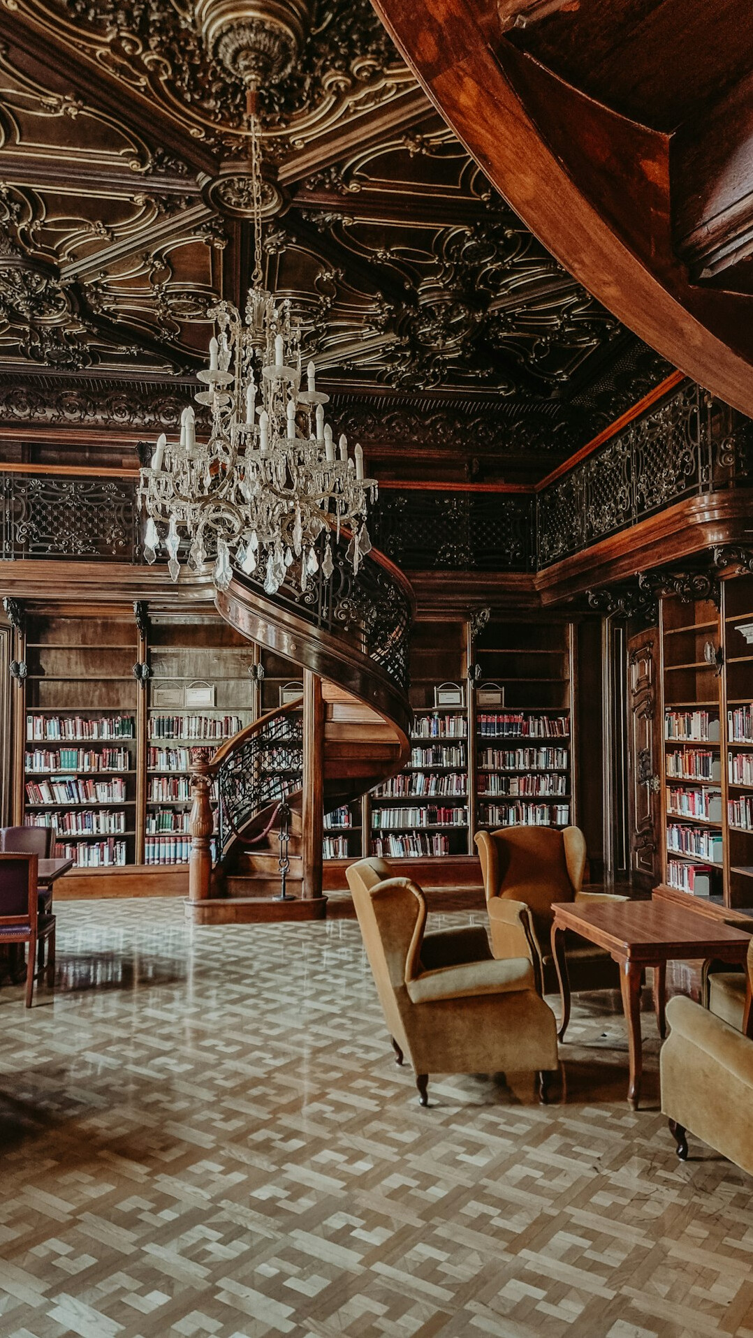 old library with crime books